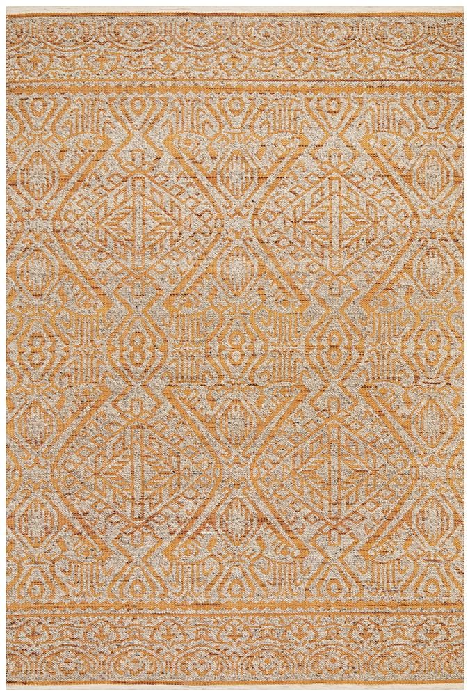 Reuben Handwoven Rust Natural Rug